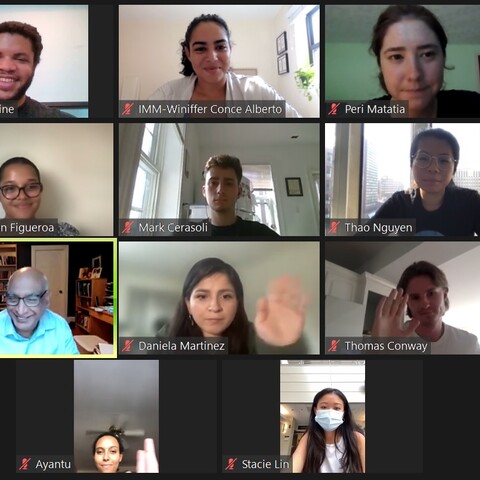 Zoom grid with immunology C and C workshop participants